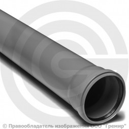 Труба PP-H канализационная серая Дн 110х2,2 безнапорная L=1м в/к VALFEX OPTIMA