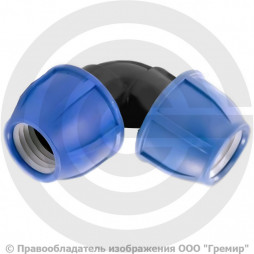 Отвод ПЭ компрессионный Дн 90 90гр Ру-10 RTP (РосТурПласт)