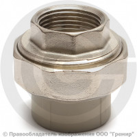 Муфта PP-R комбинированная разъемная серая ВР (ВН) Дн 25-1/2" Pro Aqua