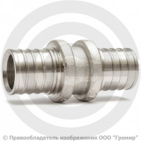 Муфта аксиальная латунная оцинкованная для PE-X труб Дн 25 RAUTHERM S Rehau