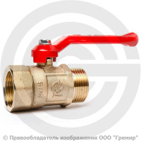 Кран латунный Ду-15 (1/2") Ру-16 ВР-НР (ВН-НАР) рычаг ГАЛЛОП ПРАКТИК 121