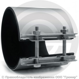 Хомут ремонтный односторонний оцинкованный Ду-125 (Дн 133-146) L=150мм Benarmo Краб