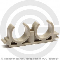 Опора PP-R двойная серая Дн 32 VALFEX