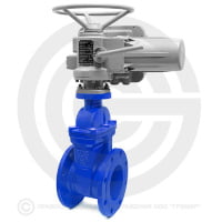 Задвижка чугунная фланцевая Ду-125 Ру-16 (Т<150°С) 30ч939р с электроприводом (380 В)