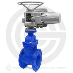 Задвижка чугунная фланцевая Ду-125 Ру-16 (Т<150°С) 30ч939р с электроприводом (380 В)