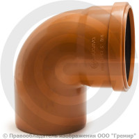 Отвод НПВХ (ПВХ) с раструбом коричневый Дн 110 87гр б/нап в/к Aquaviva