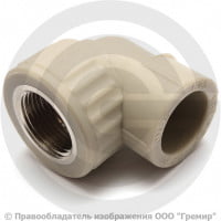 Угольник PP-R комбинированный серый НР (НАР) Дн 25-1/2" VALFEX Угольник PP-R комбинированный серый НР (НАР) Дн 25-1/2" VALFEX