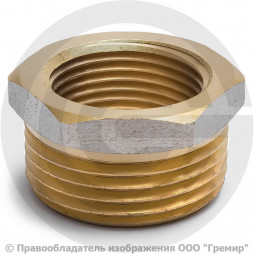 Футорка латунная ВР-НР (ВН-НАР) Ду 20-25 (3/4"- 1") никель Aquasfera