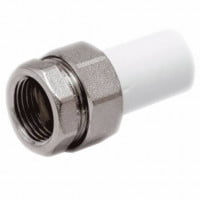 Муфта PP-R комбинированная разъемная белая наружная пайка/ВР Дн 20-1/2" RTP (РосТурПласт)