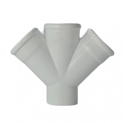 Крестовина PP-M одноплоскостная бесшумная белая Дн 110-110-110 45гр б/нап в/к RTP (РосТурПласт)