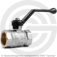 Кран латунный Ду-20 (3/4") Ру-40 ВР (ВН) муфтовый никель рычаг LD Pride 47.20.В-В.Р.