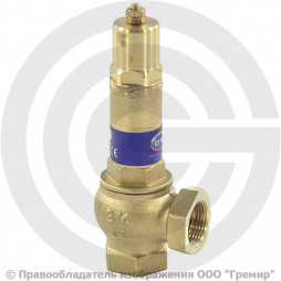 Клапан предохранительный пружинный латунный Ду 25-25 (G1"-G1") ВР (ВН) Рн=0.5...16бар (Т<150°С) 1832 OR