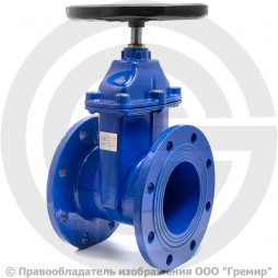 Задвижка чугунная фланцевая Ду-125 Ру-16 (Т<120°С) черный штурвал 30ч39р Китай