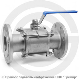 Кран нержавеющий AISI 304 (CF8) трехсоставной фланцевый Ду-80 (3") Ру-16 NK-BF80/4