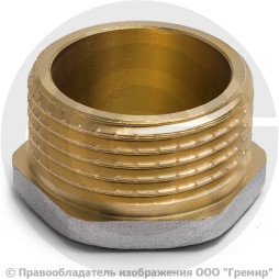 Заглушка латунная НР (НАР) Ду-32 (1 1/4") никель Aquasfera