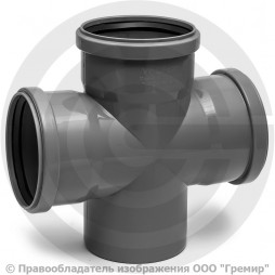 Крестовина PP-H одноплоскостная серая Дн 110-110-110 87гр б/нап в/к Ostendorf HT HTDA