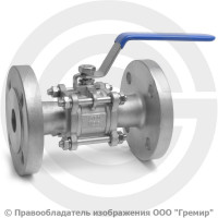 Кран нержавеющий AISI 316 (CF8M) трехсоставной фланцевый Ду-25 (1") Ру-16 NK-BF25/6
