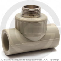 Тройник PP-R комбинированный серый НР (НАР) Дн 20-3/4" VALFEX Тройник PP-R комбинированный серый НР (НАР) Дн 20-3/4" VALFEX