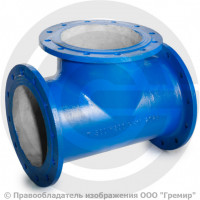 Тройник фланцевый ТФ Ду 350-350 (700-350) ВЧШГ с ЦПП цинк+AL ГОСТ ISO 2531-2012 Тройник фланцевый ТФ Ду 350-350 (700-350) ВЧШГ с ЦПП цинк+AL ГОСТ ISO 2531-2012