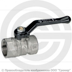 Кран латунный Ду-32 (1 1/4") Ру-20 ВР (ВН) никель рычаг Bugatti серия 600