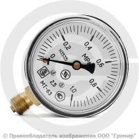Манометр радиальный диаметр 63 мм 0-25 кгс/см2 (0-2,5 МПа) G 1/4 МТ-63 Багория