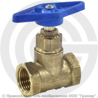 Клапан запорный латунный муфтовый Ду-40 Ру-16 ВР (ВН) (Т<70°С) 15б3р Цветлит