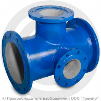 Тройник с пожарной подставкой фланцевый ППТФ Ду 400-100 (L=600-325) ВЧШГ с ЦПП цинк+AL ГОСТ ISO 2531-2012