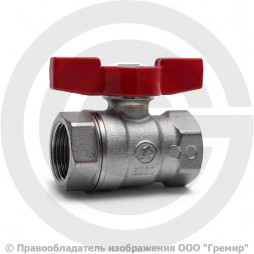 Кран латунный Ду-20 (3/4") Ру-30 ВР (ВН) никель бабочка Itap Vienna 118