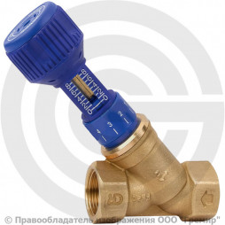 Клапан балансировочный ручной латунный муфтовый Ду-25 Ру-20 ВР (ВН) Kvs=11.76м3/ч без ниппелей CIM 727OT Cimberio