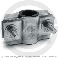Хомут ремонтный двухсторонний оцинкованный Ду-15 (Дн 20-21,3) L=40мм ККАЗ