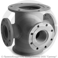 Тройник с пожарной подставкой фланцевый ППТФ стальной Ду 300-300 Тройник с пожарной подставкой фланцевый ППТФ стальной Ду 300-300