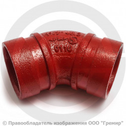 Отвод (колено) 45 градусов под муфту грувлок Ду-50 (Дн 60) Ру-25 XGQT04