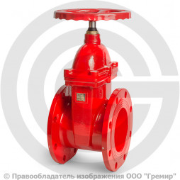 Задвижка чугунная фланцевая Ду-150 Ру-16 (Т<150°С) красная 30ч39р Китай
