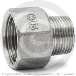 Футорка обратная нержавеющая AISI 304 Ду 25-20 (1"-3/4")