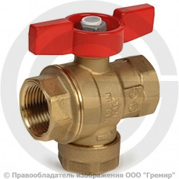 Кран латунный с фильтром Ду-20 (3/4") Ру-32 ВР (ВН) никель полнопроходной бабочка Giacomini R701