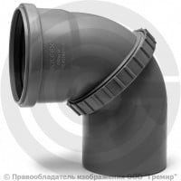 Отвод поворотный PP-H серый Дн 110 б/нап в/к VALFEX