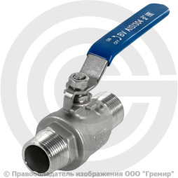 Кран нержавеющий AISI 304 (CF8) двусоставной Ду-50 (2") Ру-63 НР (НАР) муфтовый NK-BMML50/4