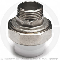 Муфта PP-R комбинированная разъемная белая НР (НАР) Дн 63х2" Pro Aqua Муфта PP-R комбинированная разъемная белая НР (НАР) Дн 63х2" Pro Aqua