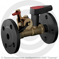 Клапан балансировочный ручной латунный фланцевый Ду-250 Ру-16 Kvs=2543.7м3/ч с измерительными ниппелями Venturi FODRV Broen