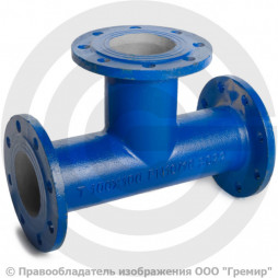 Тройник фланцевый ТФ Ду 80-80 (L=330-165) ВЧШГ с ЦПП цинк+AL ГОСТ ISO 2531-2012