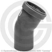 Отвод PP-H серый Дн 32 30гр б/нап в/к Ostendorf HT HTB Отвод PP-H серый Дн 32 30гр б/нап в/к Ostendorf HT HTB