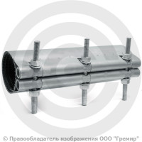 Хомут ремонтный односторонний нержавеющий Ду-250 L=200мм Хомут ремонтный односторонний нержавеющий Ду-250 L=200мм