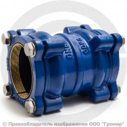 Муфта чугунная соединительная для ПЭ труб Ду-200 (Дн 225-225) Ру-16 ДРК-Е Benarmo