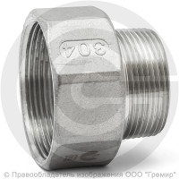 Футорка обратная нержавеющая AISI 304 Ду 40-25 (1 1/2"-1") Футорка обратная нержавеющая AISI 304 Ду 40-25 (1 1/2"-1")