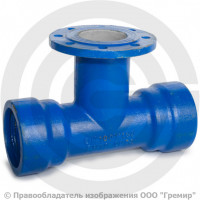 Тройник раструб-фланец ТРФ Ду 200-200 Тайтон ВЧШГ с ЦПП цинк+AL ГОСТ ISO 2531-2012 Тройник раструб-фланец ТРФ Ду 200-200 Тайтон ВЧШГ с ЦПП цинк+AL ГОСТ ISO 2531-2012