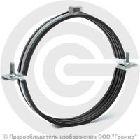 Хомут крепежный оцинкованный с резиновой прокладкой Ду-300 (Дн 308-324) (12") М16 б/к Хомут крепежный оцинкованный с резиновой прокладкой Ду-300 (Дн 308-324) (12") М16 б/к