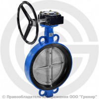 Затвор дисковый поворотный межфланцевый с редуктором Ду-300 Ру-10/16 EPDM с чугунным диском Китай
