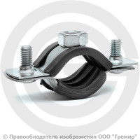 Хомут крепежный оцинкованный с резиновой прокладкой Ду-15 (Дн 20-24) (1/2") М12 б/к Хомут крепежный оцинкованный с резиновой прокладкой Ду-15 (Дн 20-24) (1/2") М12 б/к