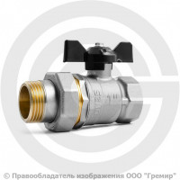 Кран латунный Ду-32 (1 1/4") Ру-40 ВР-"Американка" никель бабочка LD Pride 47.32.В-ГШ.Б Кран латунный Ду-32 (1 1/4") Ру-40 ВР-"Американка" никель бабочка LD Pride 47.32.В-ГШ.Б