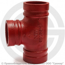 Тройник переходной под резьбу грувлок Ду 100-50 (Дн 108х2") Ру-25 XGQT08S